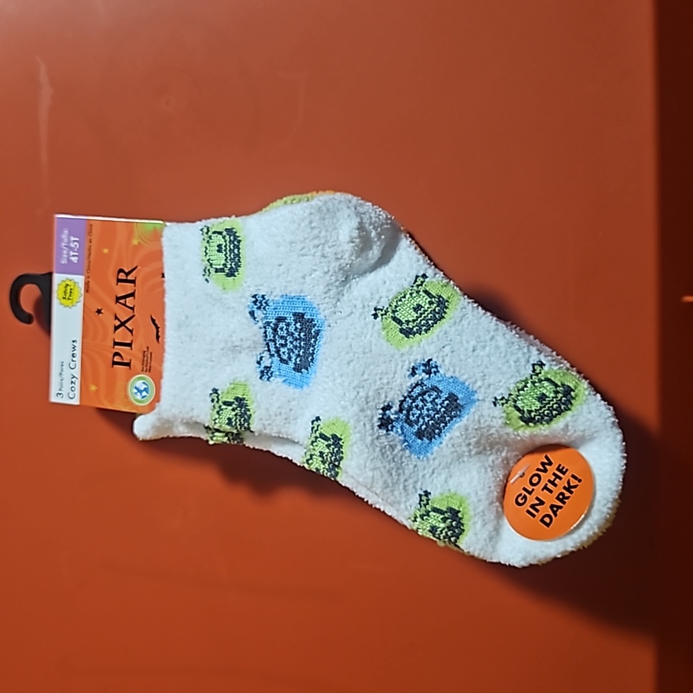 DISNEY PIXAR MONSTERS INC: 3 PK SOCKS: NEW WITH TAGS: SIZE 4T/5T
